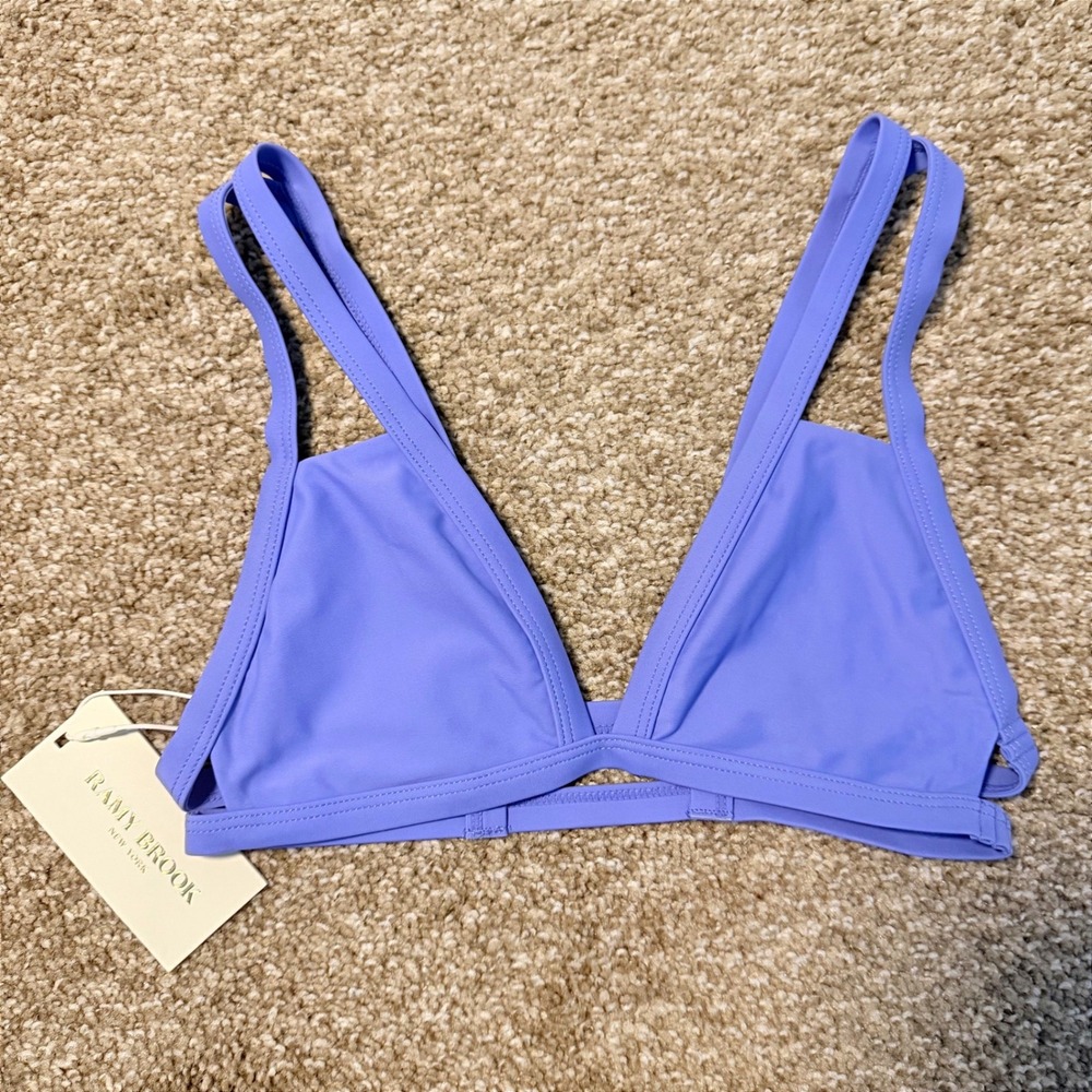 NWT Ramy Brook Women's Purple Starla Triangle Bikini Swim Top SZ XXS NEW